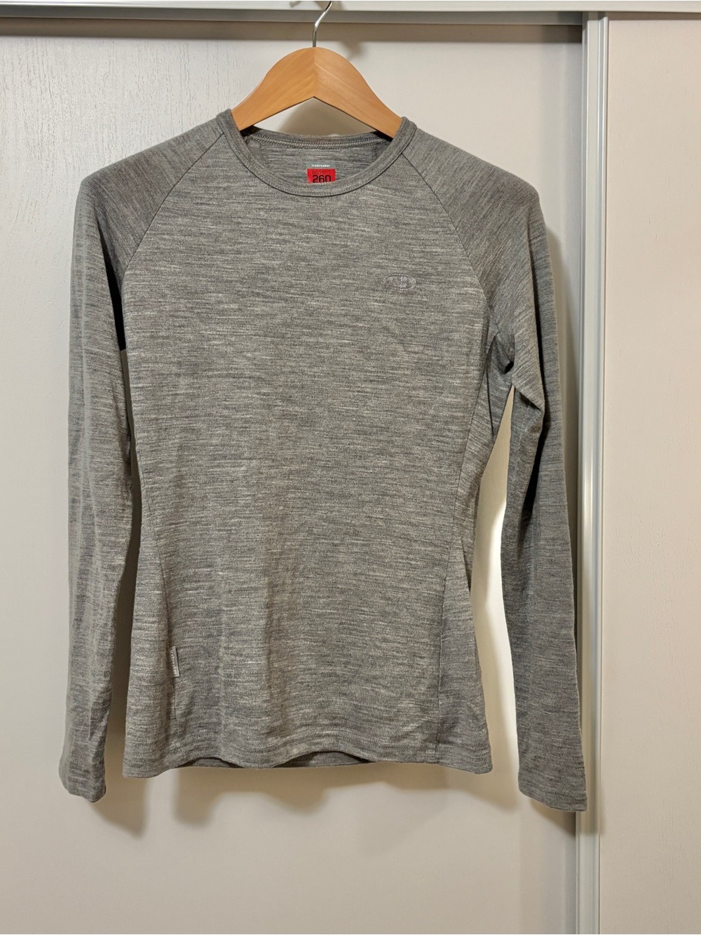 Icebreaker Womens Bodyfit 260 Grey Long Sleeve Base Layer Top Size M Merino Soft